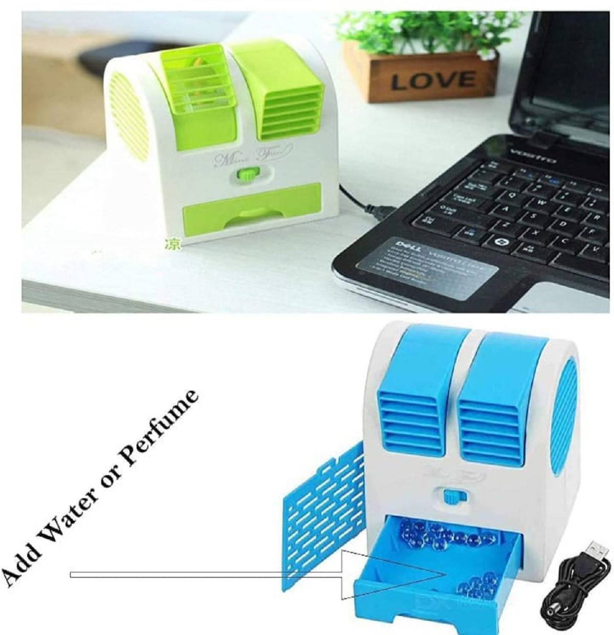 Mini Portable USB Cooler Fan Cooling @ Just Rs.599/- | Dual Outlet Bladeless Design | USB & Battery Powered - Image 9