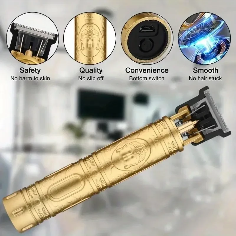 Unisex Designer Super Strong Adjustable Blade & Close Cut Hair Trimming Machine With Golden Watch @ Just Rs.599/- - Image 4