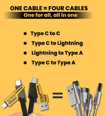 ⚡ 4-in-1 Super Fast Charging Cable Multi-Device Charger For iPhone & Android ⭐⭐⭐⭐⭐ - Image 3